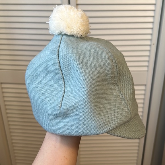 Blue hat with white Pom Pom - Picture 2 of 4